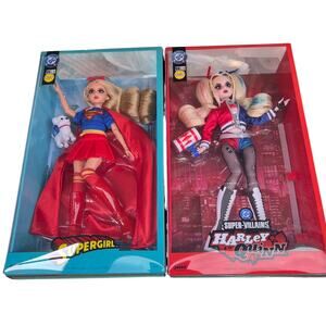 DC Harley Quinn & Supergirl Collector Doll Lot JAKKS Warner Bros NIB Rare